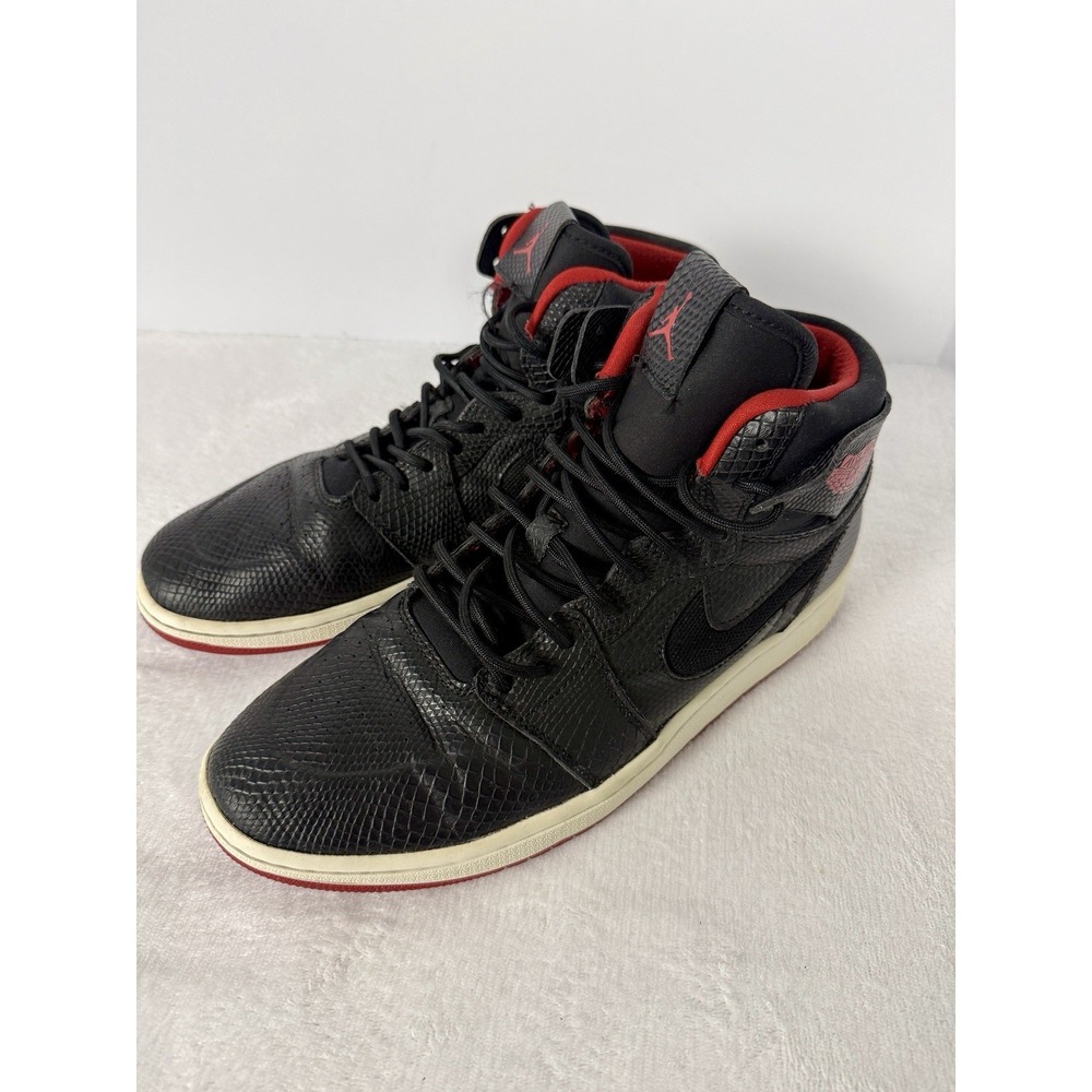 Nike Air Jordan 1 Retro Snakeskin Black‎ Red  819176-001 Men's Size 11